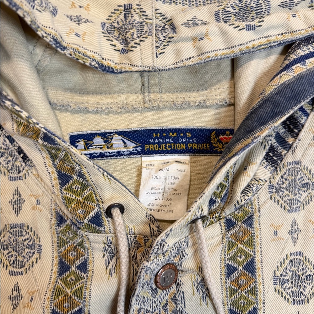 Vintage Tribal Pattern Hooded Cotton Jacket – Boho Southwestern Aztec Style - Picture 10 of 10